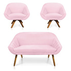 Kit 01 Namoradeira 02 Lugares E 02 Poltronas Giratória Giovan