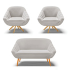 Kit 01 Namoradeira 02 Lugares E 02 Poltronas Giratória Giovan