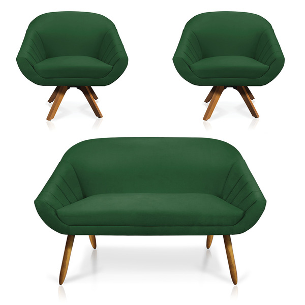 Kit 01 Namoradeira 02 Lugares E 02 Poltronas Giratória Giovan