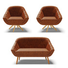 Kit 01 Namoradeira 02 Lugares E 02 Poltronas Giratória Giovan