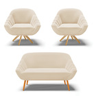 Kit 01 Namoradeira 02 Lugares E 02 Poltronas Giratória Giovan