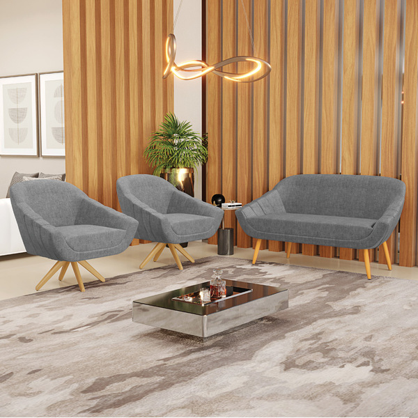 Kit 01 Namoradeira 02 Lugares E 02 Poltronas Giratória Giovan