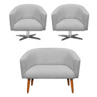 Kit 01 Namoradeira 02 Lugares E 02 Poltronas Giratória Stella