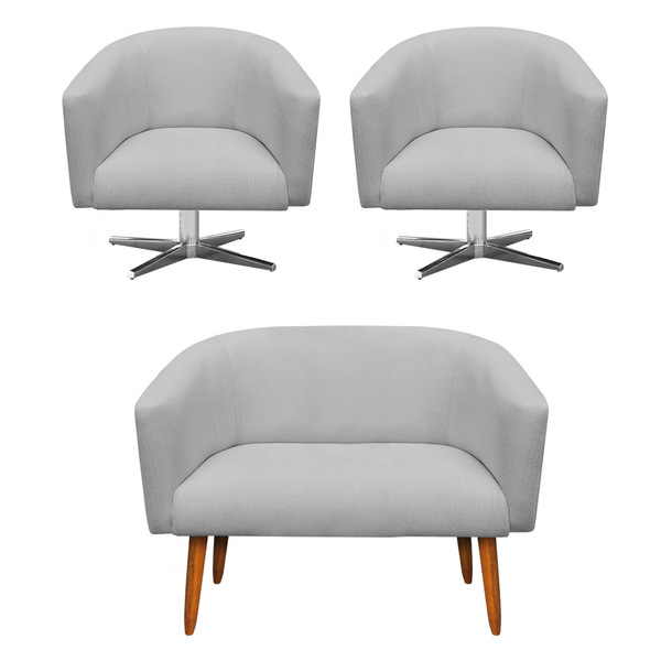 Kit 01 Namoradeira 02 Lugares E 02 Poltronas Giratória Stella