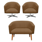 Kit 01 Namoradeira 02 Lugares E 02 Poltronas Giratória Stella