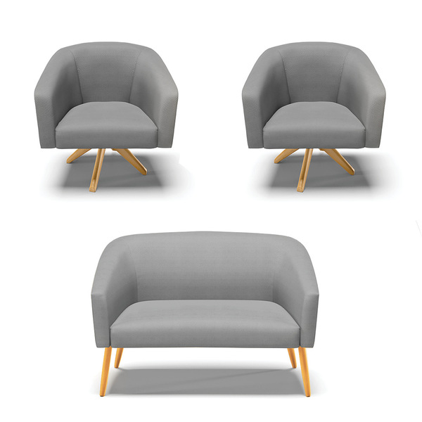 Kit 01 Namoradeira 02 Lugares E 02 Poltronas Giratória Stella