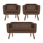 Kit 01 Namoradeira 02 Lugares E 02 Poltronas Julia Acetinado