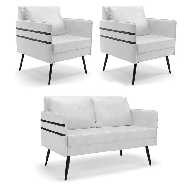 Kit 01 Namoradeira 02 Lugares E 02 Poltronas Mari Corano Bran