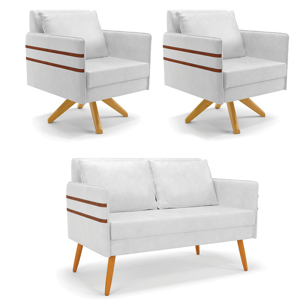 Kit 01 Namoradeira 02 Lugares E 02 Poltronas Mari Corano Bran