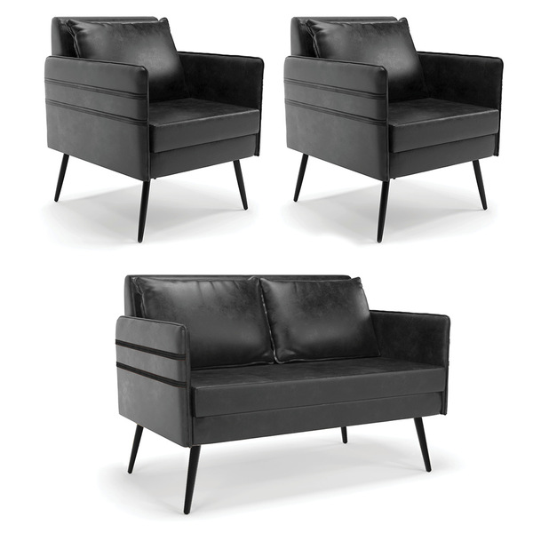 Kit 01 Namoradeira 02 Lugares E 02 Poltronas Mari Corano Pés