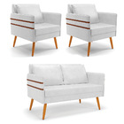 Kit 01 Namoradeira 02 Lugares E 02 Poltronas Mari Corano Pés