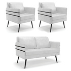 Kit 01 Namoradeira 02 Lugares E 02 Poltronas Mari Corano Pés