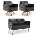 Kit 01 Namoradeira 02 Lugares E 02 Poltronas Mari Corano Pret