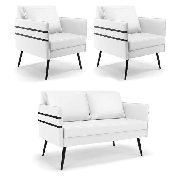 Kit 01 Namoradeira 02 Lugares E 02 Poltronas Mari Corino Pés