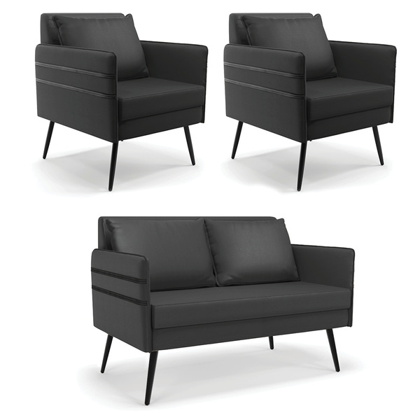 Kit 01 Namoradeira 02 Lugares E 02 Poltronas Mari Corino Pret