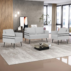 Kit 01 Namoradeira 02 Lugares E 02 Poltronas Mari Linho Cinza