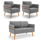 Kit 01 Namoradeira 02 Lugares E 02 Poltronas Mari Linho Grafi