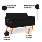 Kit 01 Namoradeira 02 Lugares E 02 Poltronas Mari Linho Pés P