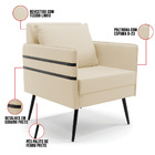 Kit 01 Namoradeira 02 Lugares E 02 Poltronas Mari Linho Pés P