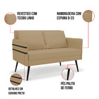 Kit 01 Namoradeira 02 Lugares E 02 Poltronas Mari Linho Pés P