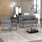 Kit 01 Namoradeira 02 Lugares E 02 Poltronas Mari Linho Pés P