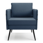 Kit 01 Namoradeira 02 Lugares E 02 Poltronas Mari Suede Azul