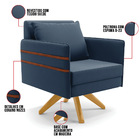 Kit 01 Namoradeira 02 Lugares E 02 Poltronas Mari Suede Azul