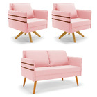 Kit 01 Namoradeira 02 Lugares E 02 Poltronas Mari Suede Base