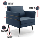 Kit 01 Namoradeira 02 Lugares E 02 Poltronas Mari Suede Pés P