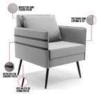 Kit 01 Namoradeira 02 Lugares E 02 Poltronas Mari Suede Pés P