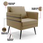 Kit 01 Namoradeira 02 Lugares E 02 Poltronas Mari Suede Pés P