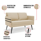 Kit 01 Namoradeira 02 Lugares E 02 Poltronas Mari Suede Pés P