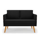 Kit 01 Namoradeira 02 Lugares E 02 Poltronas Mari Suede Preto