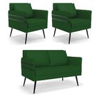 Kit 01 Namoradeira 02 Lugares E 02 Poltronas Mari Veludo Luxo