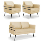 Kit 01 Namoradeira 02 Lugares E 02 Poltronas Mari Veludo Luxo