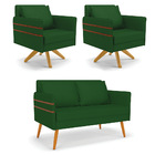 Kit 01 Namoradeira 02 Lugares E 02 Poltronas Mari Veludo Luxo