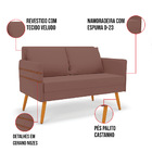 Kit 01 Namoradeira 02 Lugares E 02 Poltronas Mari Veludo Pés