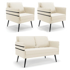 Kit 01 Namoradeira 02 Lugares E 02 Poltronas Mari Veludo Pés