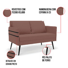 Kit 01 Namoradeira 02 Lugares E 02 Poltronas Mari Veludo Pés