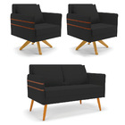 Kit 01 Namoradeira 02 Lugares E 02 Poltronas Mari Veludo Pret