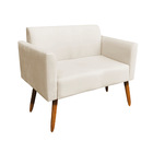 Kit 01 Namoradeira 02 Lugares E 02 Poltronas Marisa Suede Beg