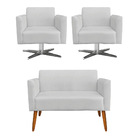 Kit 01 Namoradeira 02 Lugares E 02 Poltronas Marisa Suede Cin