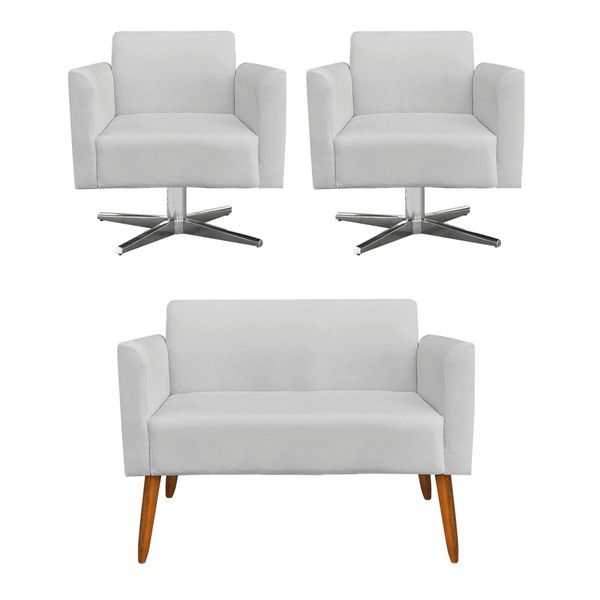 Kit 01 Namoradeira 02 Lugares E 02 Poltronas Marisa Suede Cin