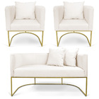 Kit 01 Namoradeira 02 Lugares E 02 Poltronas Paola Linho Base