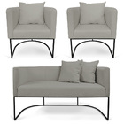 Kit 01 Namoradeira 02 Lugares E 02 Poltronas Paola Linho Base