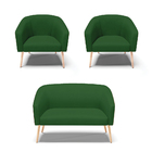 Kit 01 Namoradeira 02 Lugares E 02 Poltronas Stella Corano No