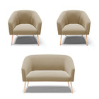 Kit 01 Namoradeira 02 Lugares E 02 Poltronas Stella Suede Mar