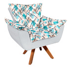 Kit 01 Namoradeira 02 Poltronas E 02 Puffs Giratório Opala Su