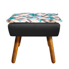 Kit 01 Namoradeira 02 Poltronas E 02 Puffs Opala Suede Preto