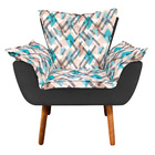 Kit 01 Namoradeira 02 Poltronas E 02 Puffs Opala Suede Preto